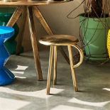 Pols Potten Studio Cow Stool With Handle Powder Coated Metallic Gold Finish Adding Simplistic