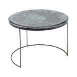 Vitrio Mottled Glass Top Coffee Table This stunning little turquoise table will be the centre of
