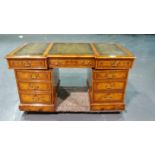 Arthur Brett Walnut Pedestal Desk