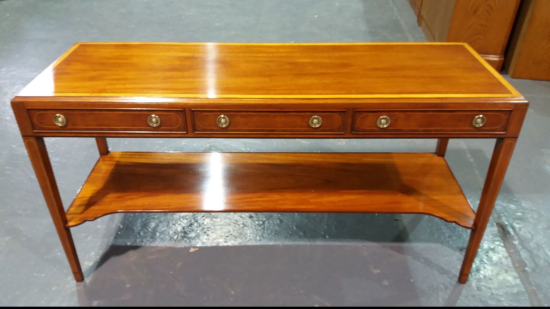 Arthur Brett Mahogany Inlaid Sofa Table