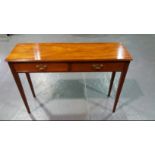 Arthur Brett Shallow Mahogany 2 Drawer Side Table