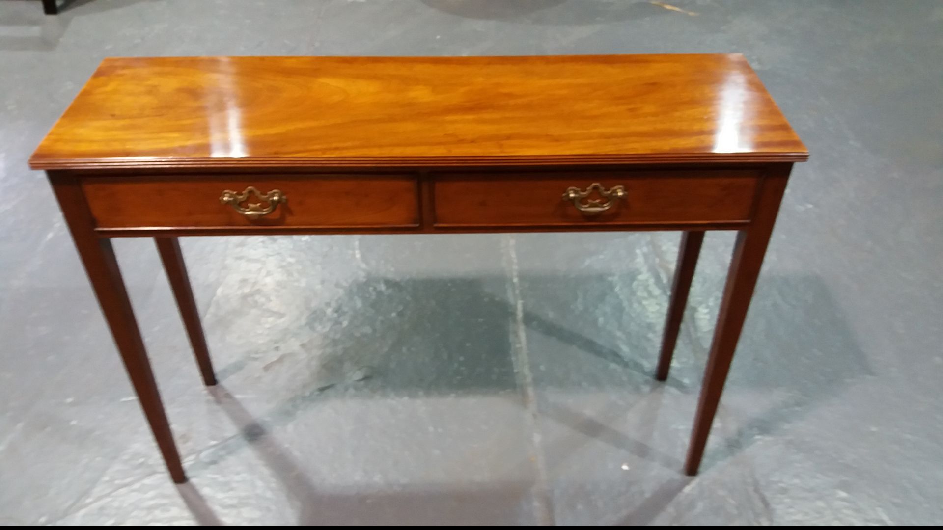 Arthur Brett Shallow Mahogany 2 Drawer Side Table