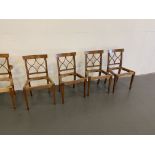 Unfinished and a Set of 4 x Fruitwood Side Chair Bespoke Upholstery Sheraton-Style Cherrywood Dining