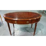 Arthur Brett Mahogany Oval Writing Table