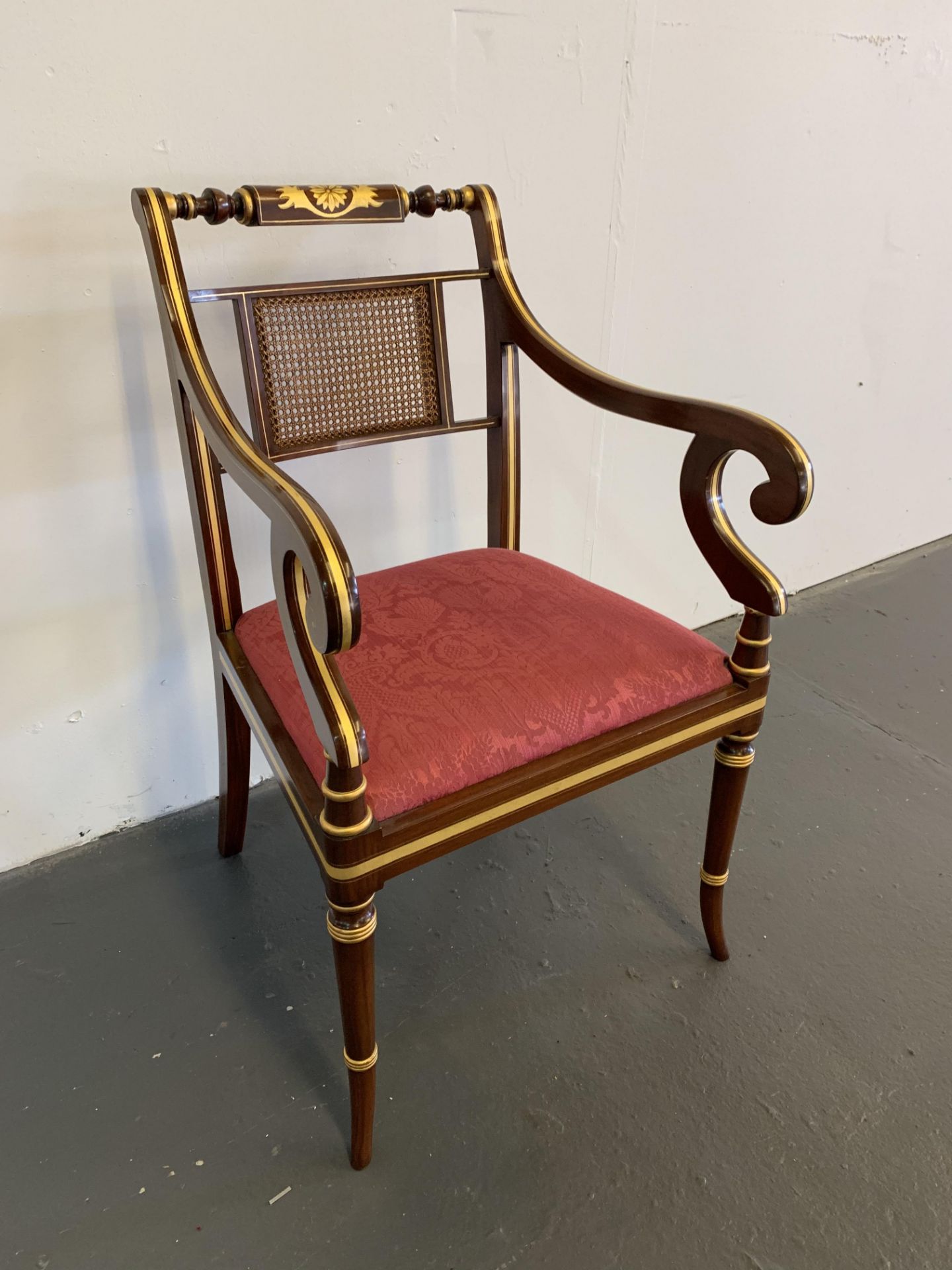 Arthur Brett Regency Style Arm Chair - Image 4 of 4