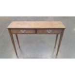 Arthur Brett Shallow Mahogany 2 Drawer Side Table