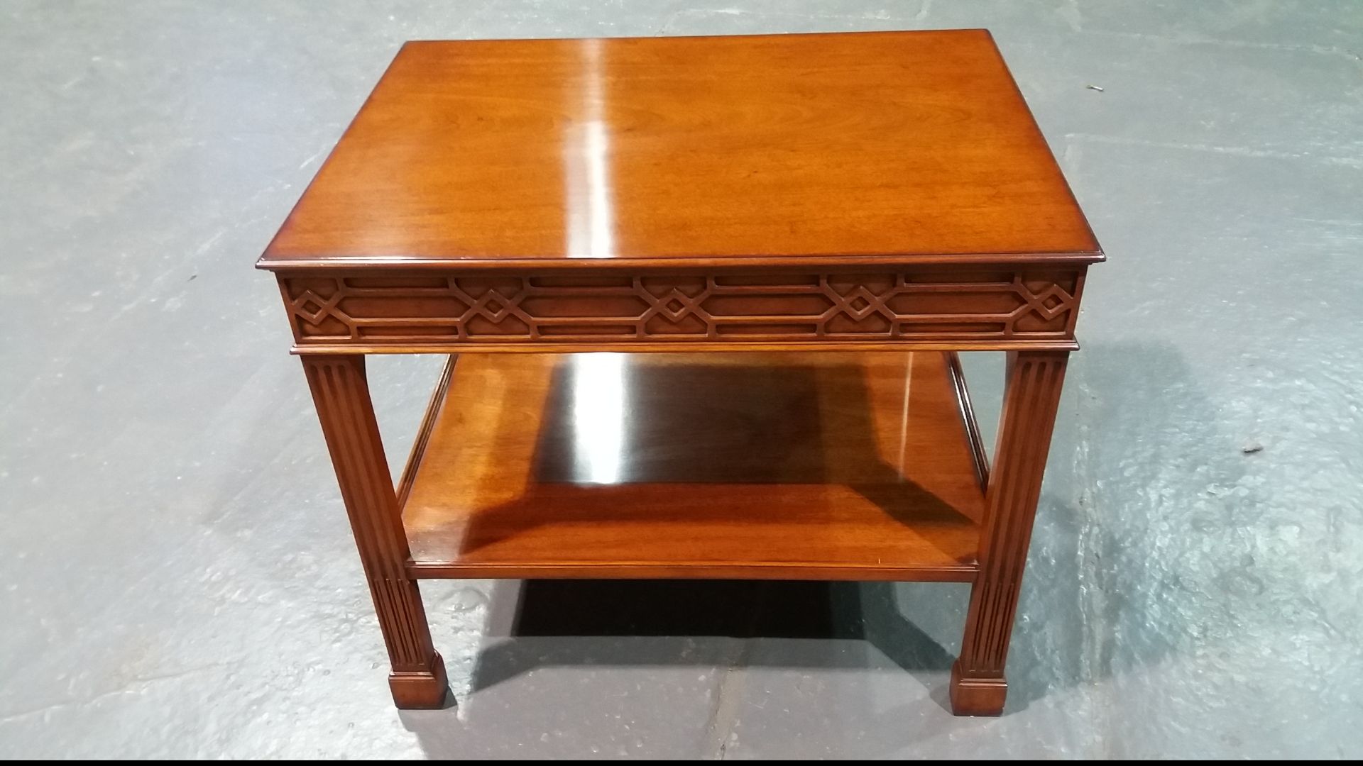 Arthur Brett Mahogany End Table Chinese Chippendale-Style