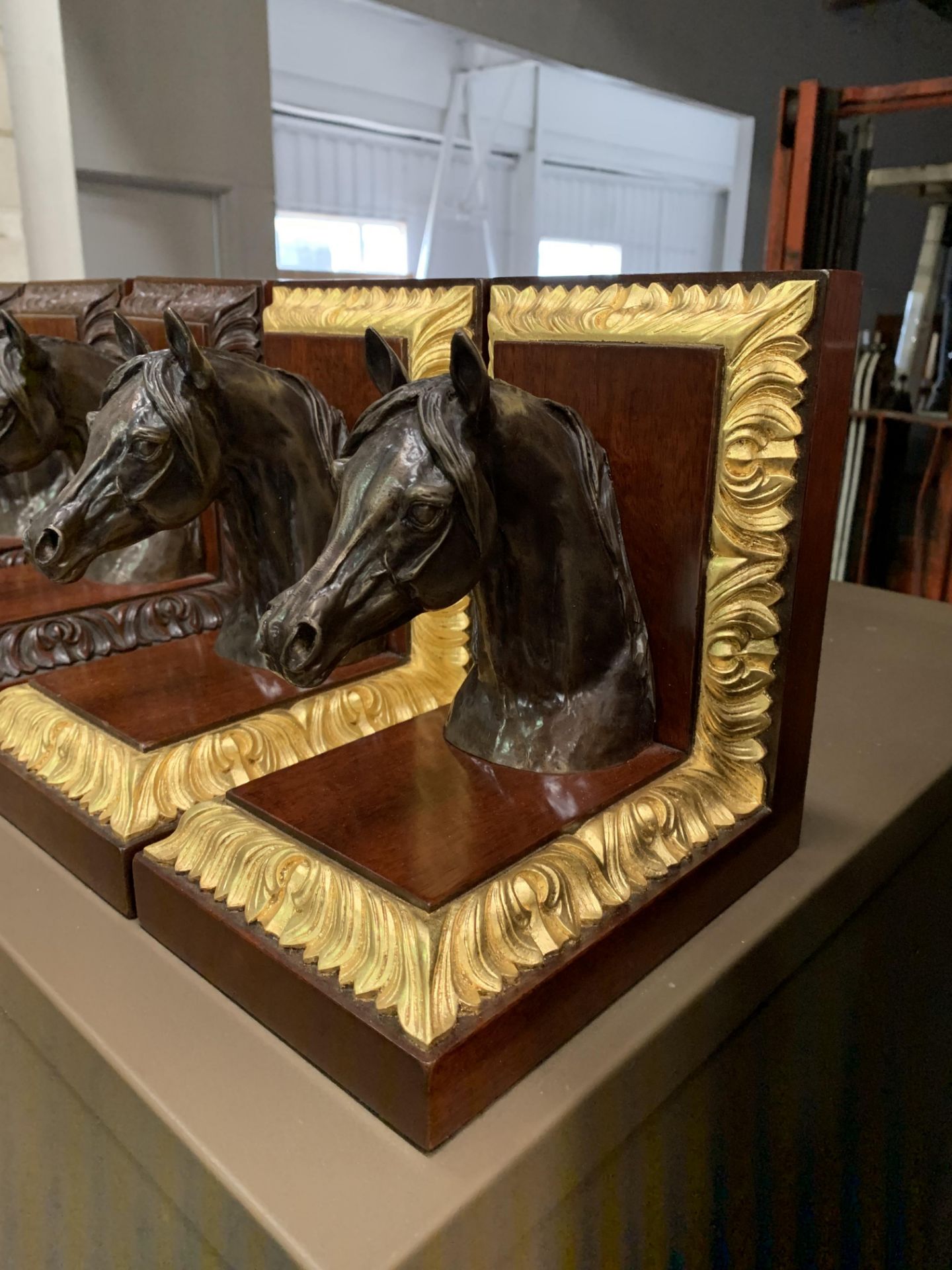 Arthur Brett Book End With Carved Horse Head