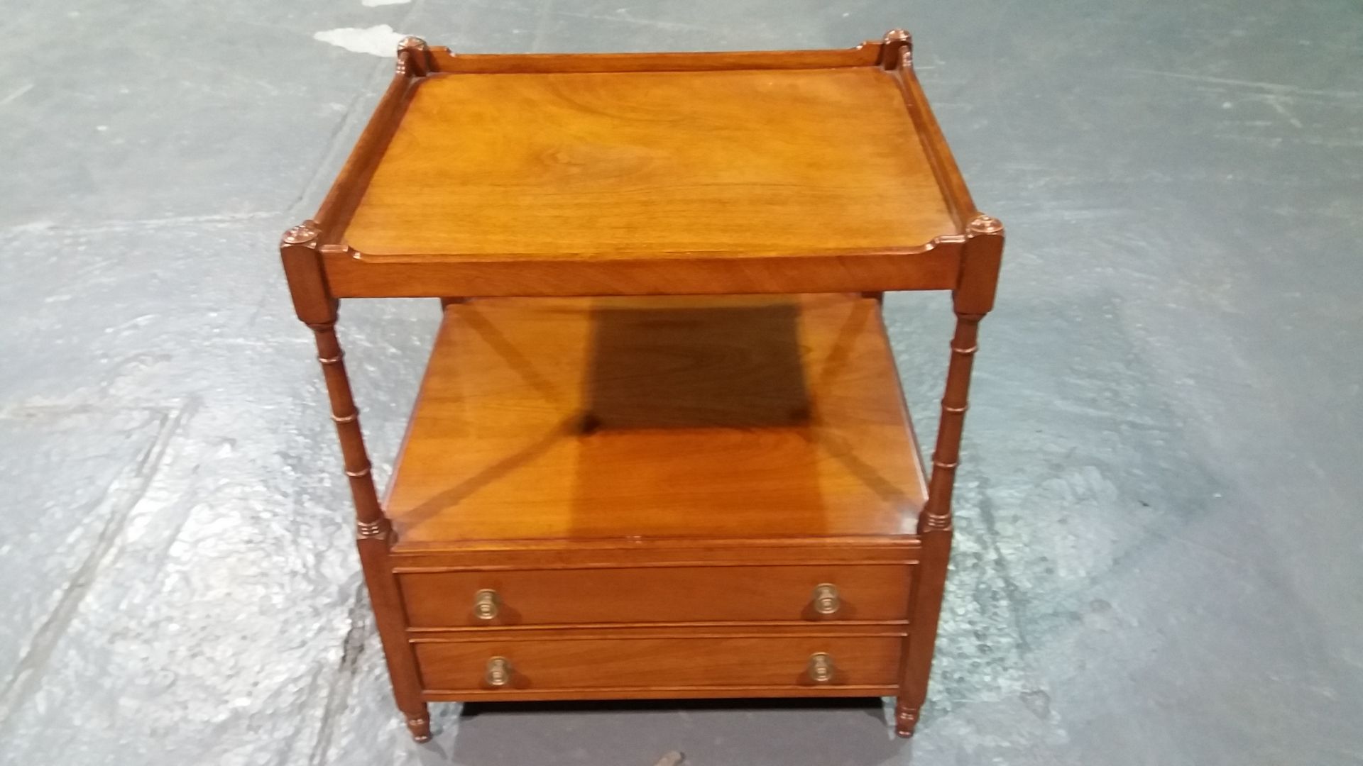 Arthur Brett Large Mahogany Two Drawer End Table