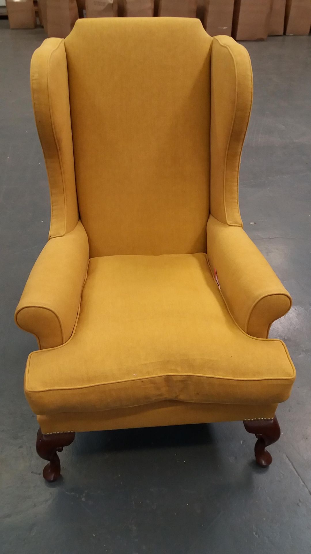 Arthur Brett Mahogany Wing Chair