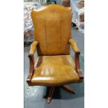 Arthur Brett Mahogany Swivel Chair