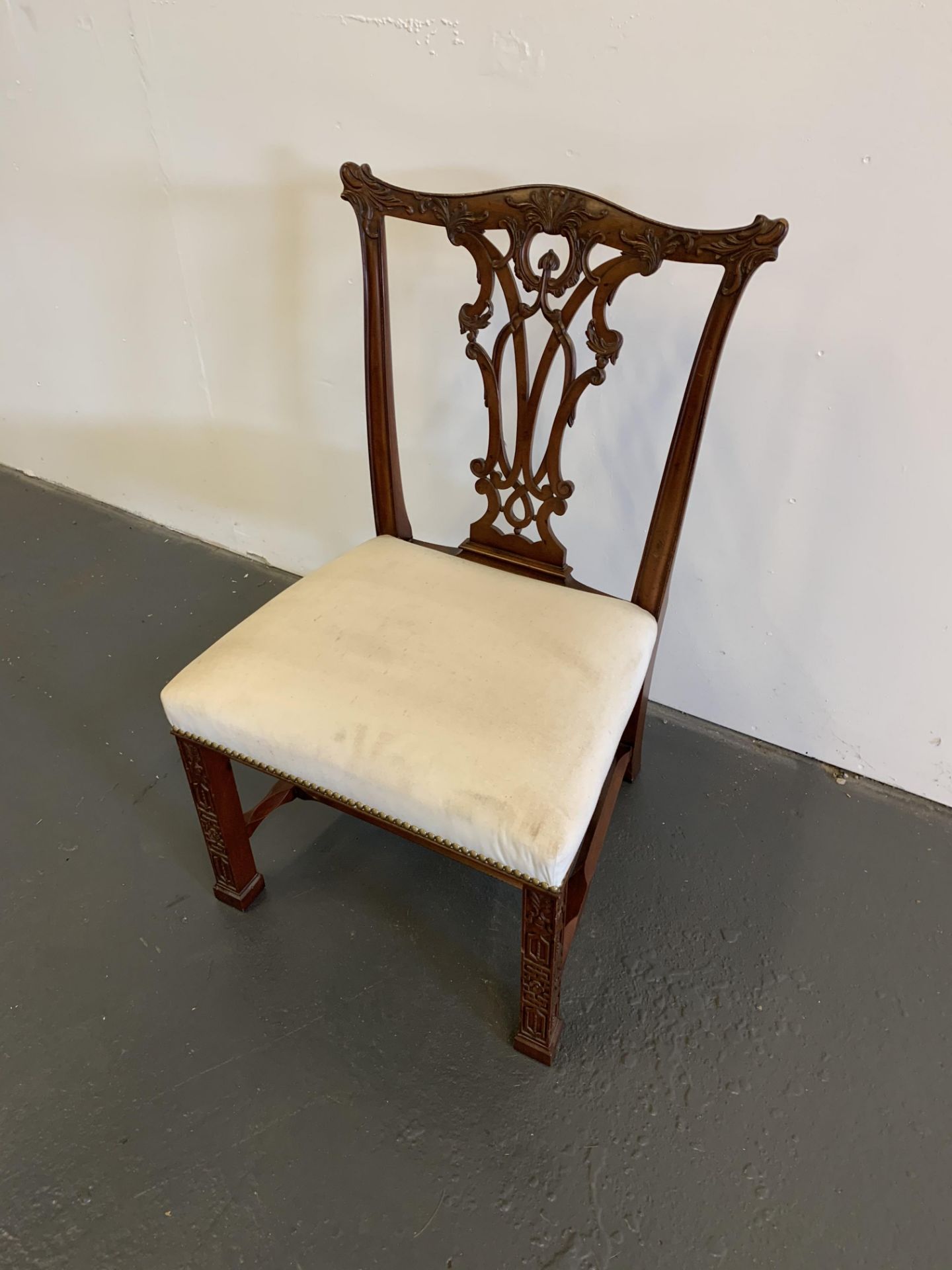 Arthur Brett Mahogany Carved Side Chair