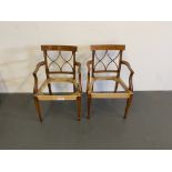 Unfinished and a set of 2 x Fruitwood Armchair Bespoke Upholstery Sheraton-Style Cherrywood Armchair