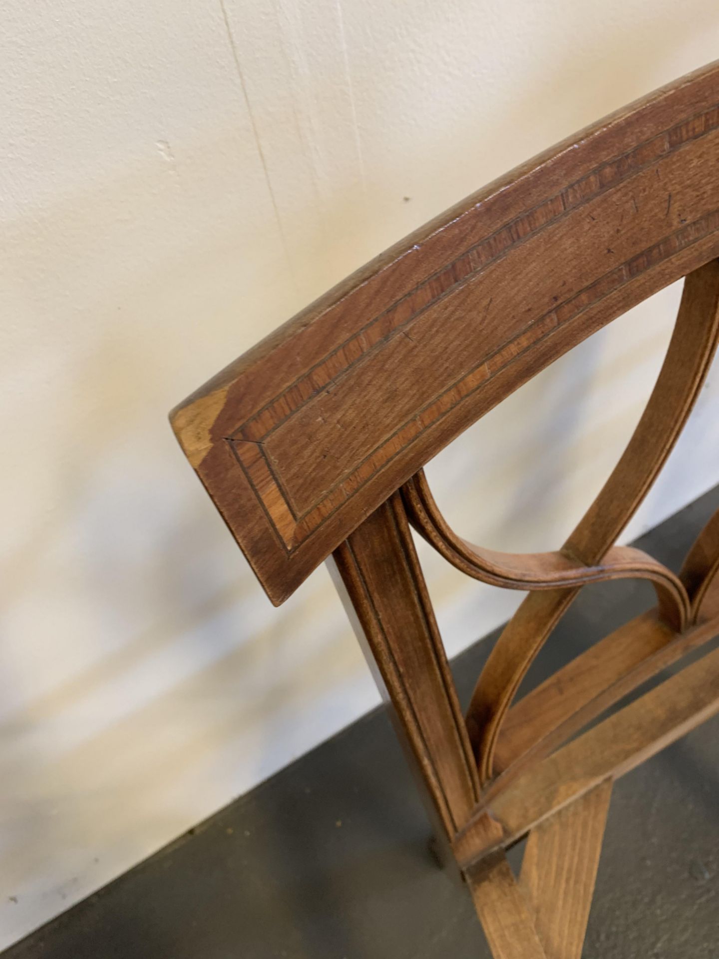 Unfinished and a Set of 4 x Fruitwood Side Chair Bespoke Upholstery Sheraton-Style Cherrywood Dining - Image 3 of 5