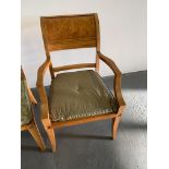 Maple Thomas Hope Style Arm Chair bespoke upholstered silky green