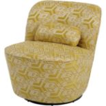 Ellison Yellow Geometric Print Swivel Occasional Chair