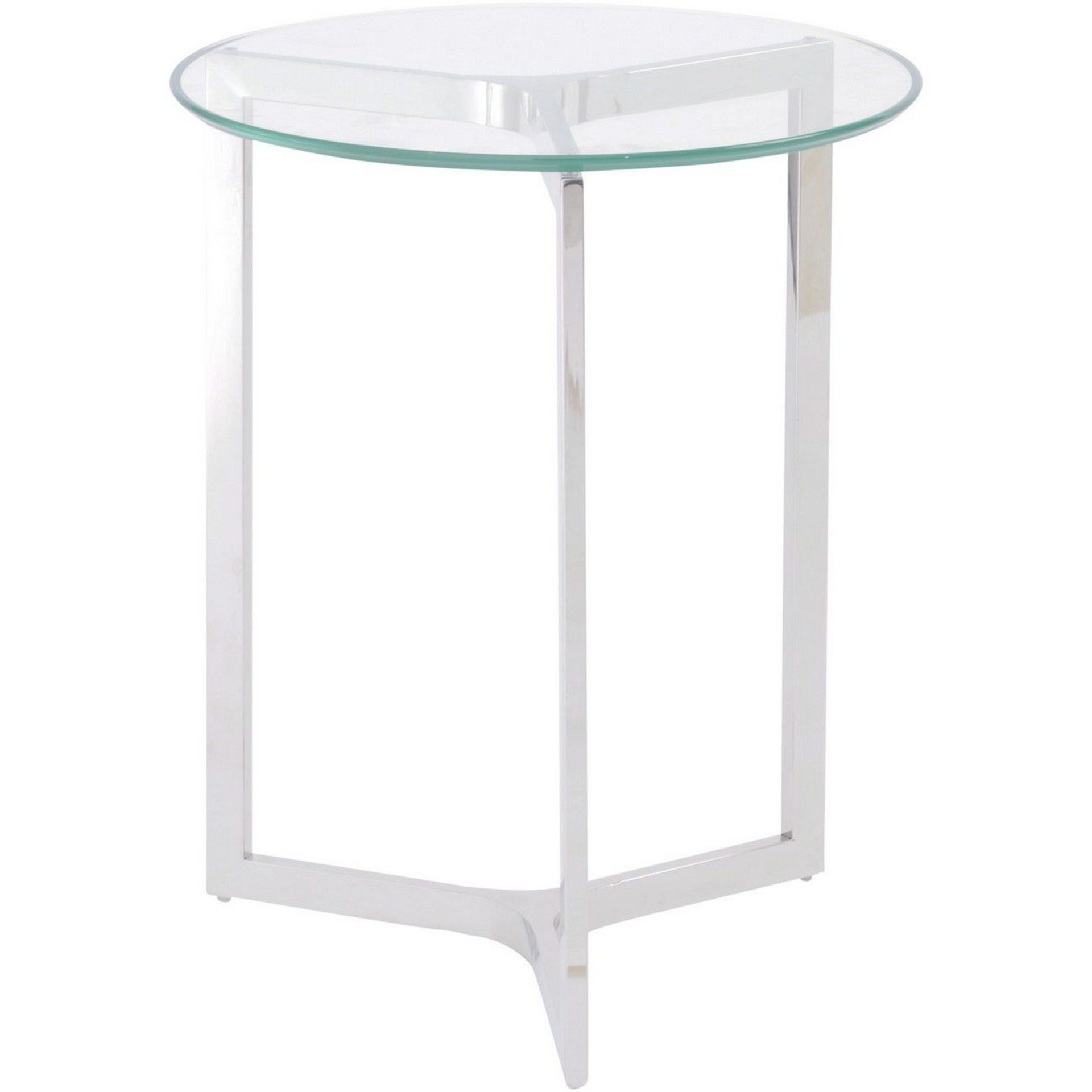 Linton Stainless Steel And Glass End Table