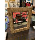 Accent Mirror Wood Distressed Frame - Clear Plate Mirror Glass a Simple yet Sophisticated Accent