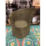 Outdoor Poly Rattan Round Corner Chair Right Facing Without Cushion 85 X 100cm ( VP093 - TOMA4)