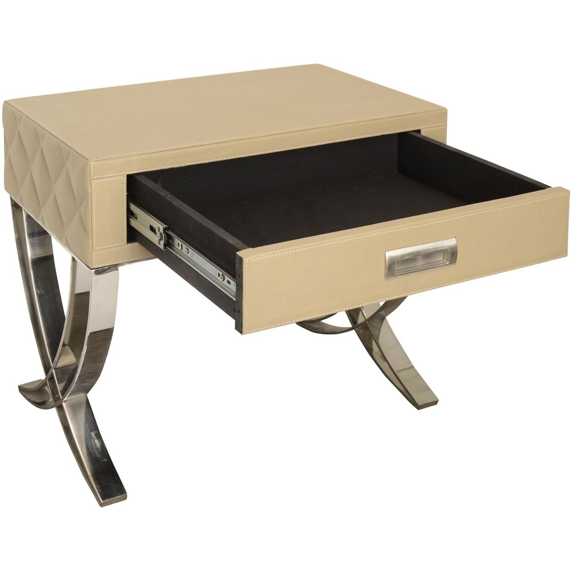 Ecclestone Leather One Drawer Side Table - Image 2 of 2