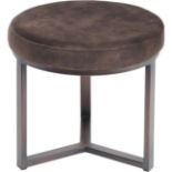Fitzroy Brown Round Stool Small