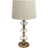 Romana Antique Gold Bubble Lamp With Natural Linen Shade E27 60W 1