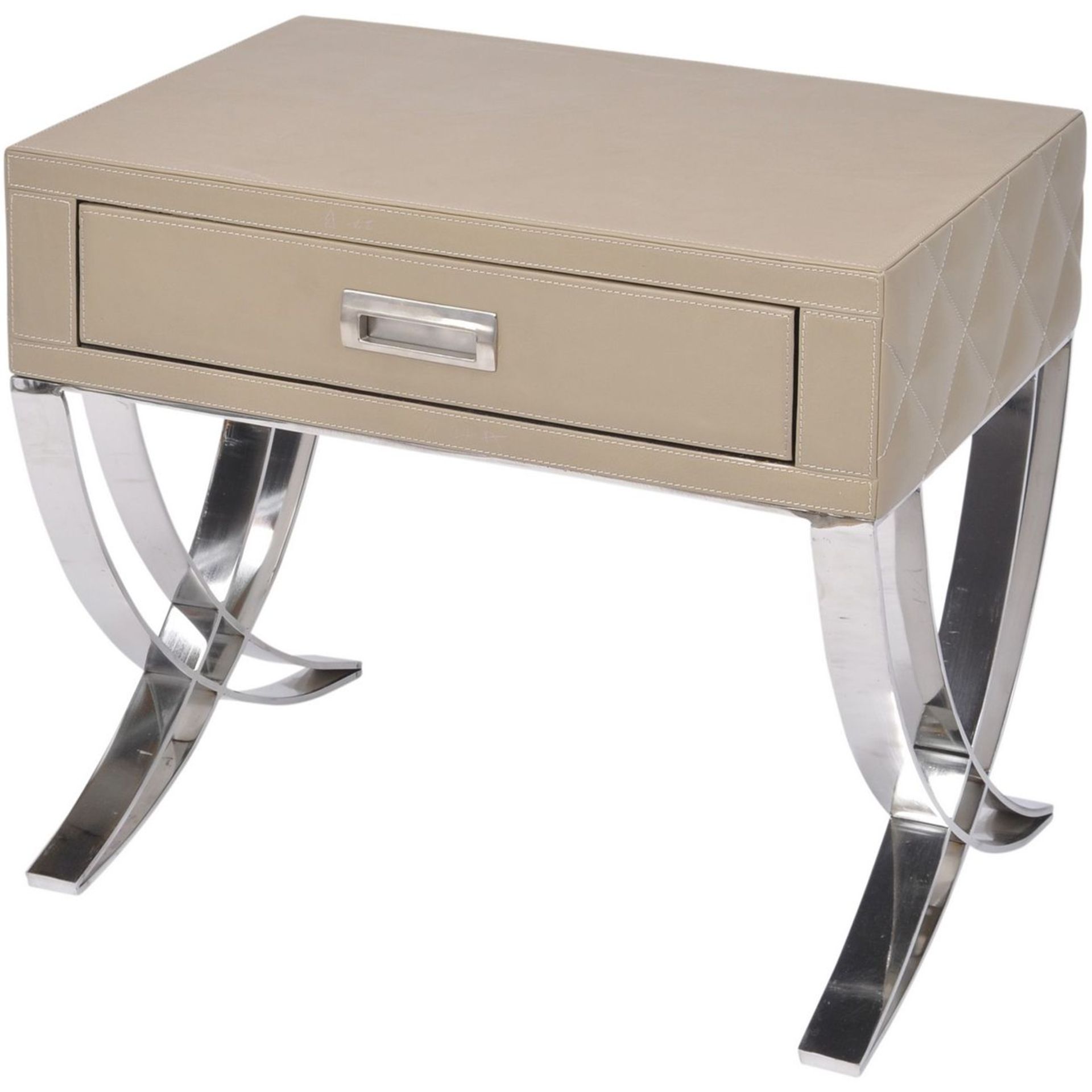 Ecclestone Leather One Drawer Side Table - Image 2 of 2