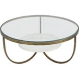 Nolita White Marble And Antique Gold Iron Coffee Table