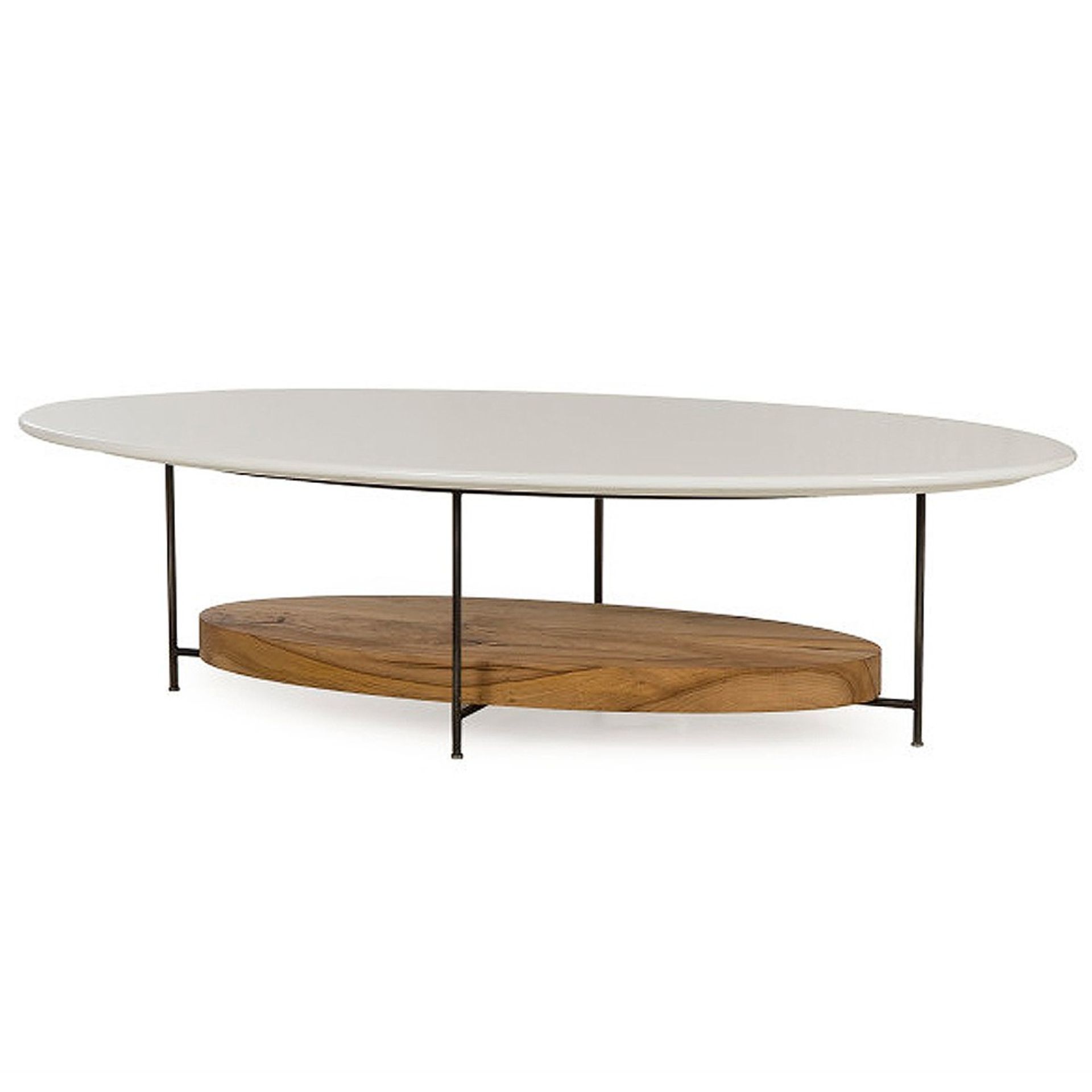 Olivia Coffee Table - 42" Dia. / White Lacquer Industrial, Rustic And Modern Aesthetics Are Combined