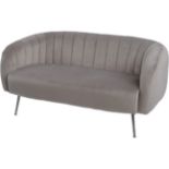 Bardolino Mink Velvet Pleated Sofa