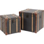 Horsham Set Of Two Grey Wooden Trunks