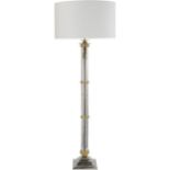 Turner Antique Silver Empire Column Floor Lamp E27 100W