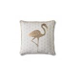 4 x Golden Flamingo Feather Filled Geo Cushion The Modern Geometric Background Is Overlaid With A