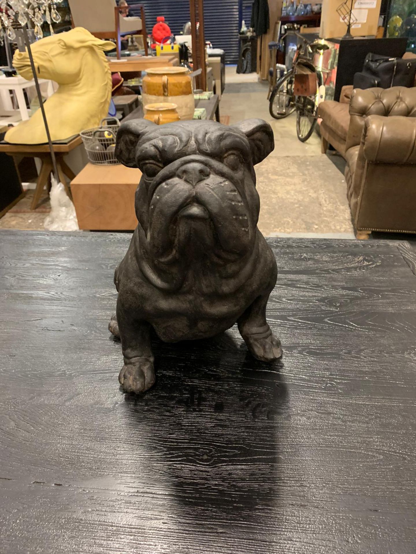 Bulldog Resin Sculpture Grey Black Bringing Fierce Character And Whimsical Charm To Any Setting. - Image 2 of 3