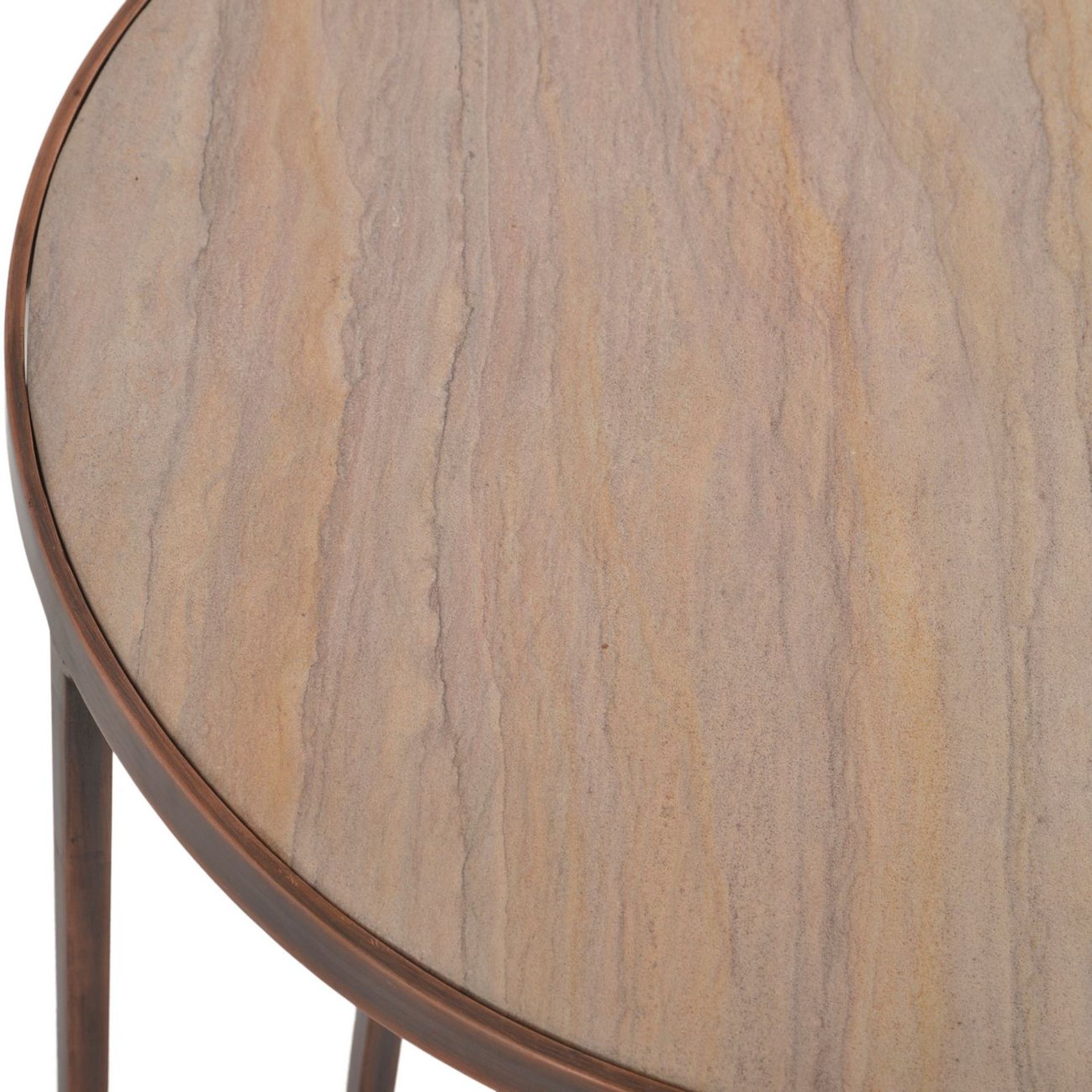 Alpina Sandstone and Metal Side Table - Image 2 of 2