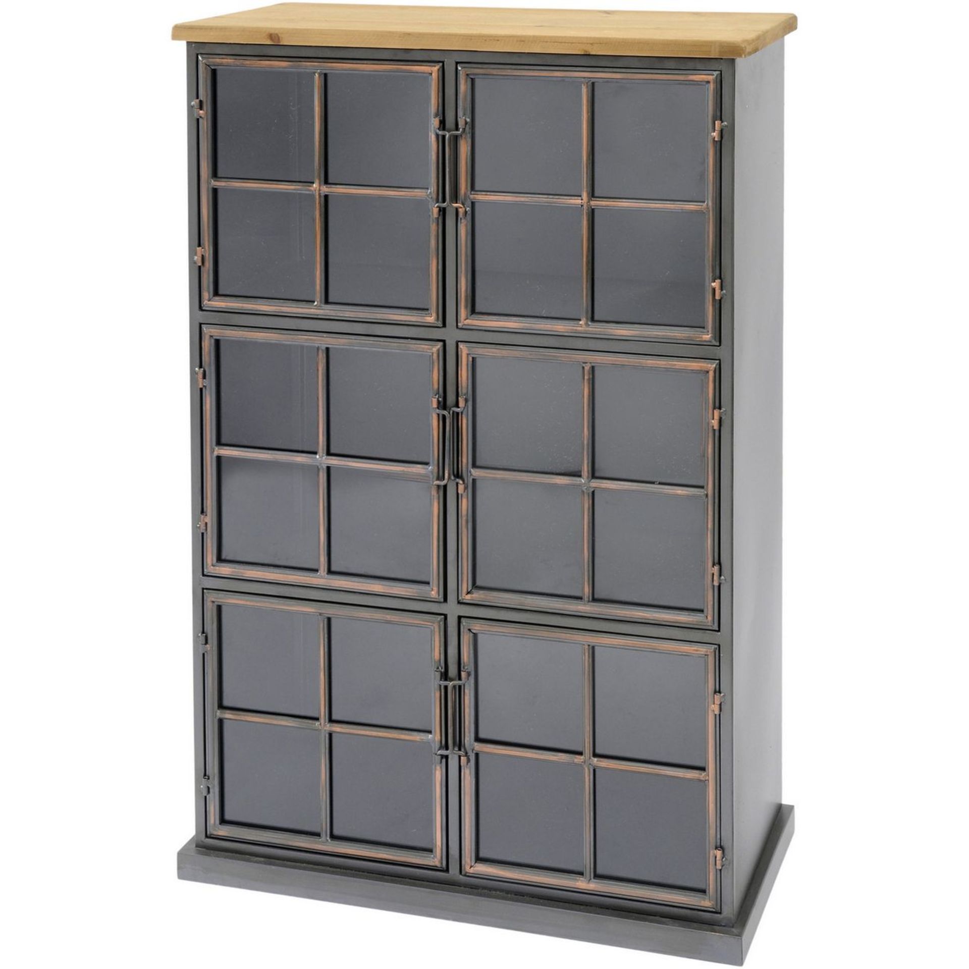 Moresby 6 Door Wood And Iron Cabinet - Image 2 of 3