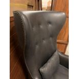 Justin Lounge Chair Destroyed Black Leather A Swedish Inspired Contemporary Take On A Traditional