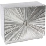 Starburst Hand Embossed Metal Small Cabinet