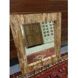 Accent Mirror Wood Distressed Frame - Clear Plate Mirror Glass a Simple yet Sophisticated Accent