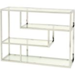 Linton Stainless Steel And Glass Small Modular Shelving Unit