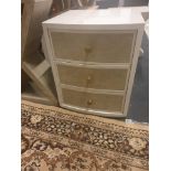 Bedside table 3 drawer gloss finished with curved front 50 x 58 x 63cm