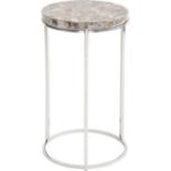 Abalone Round Side Table On Nickel Frame