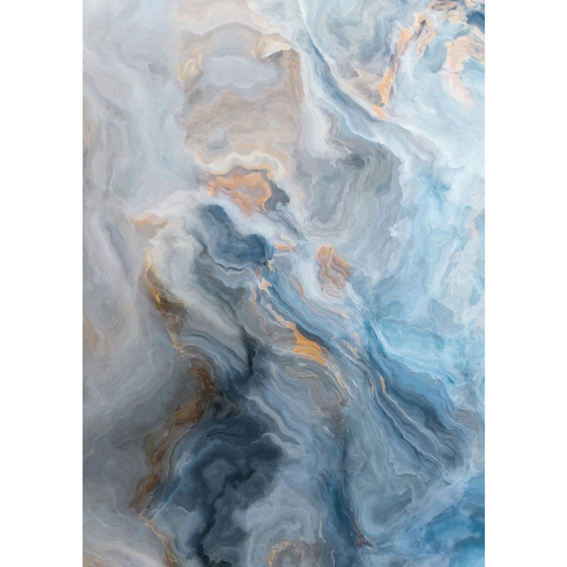 Blue And Gold Marble Effect Glass Wall Art 70x100cm