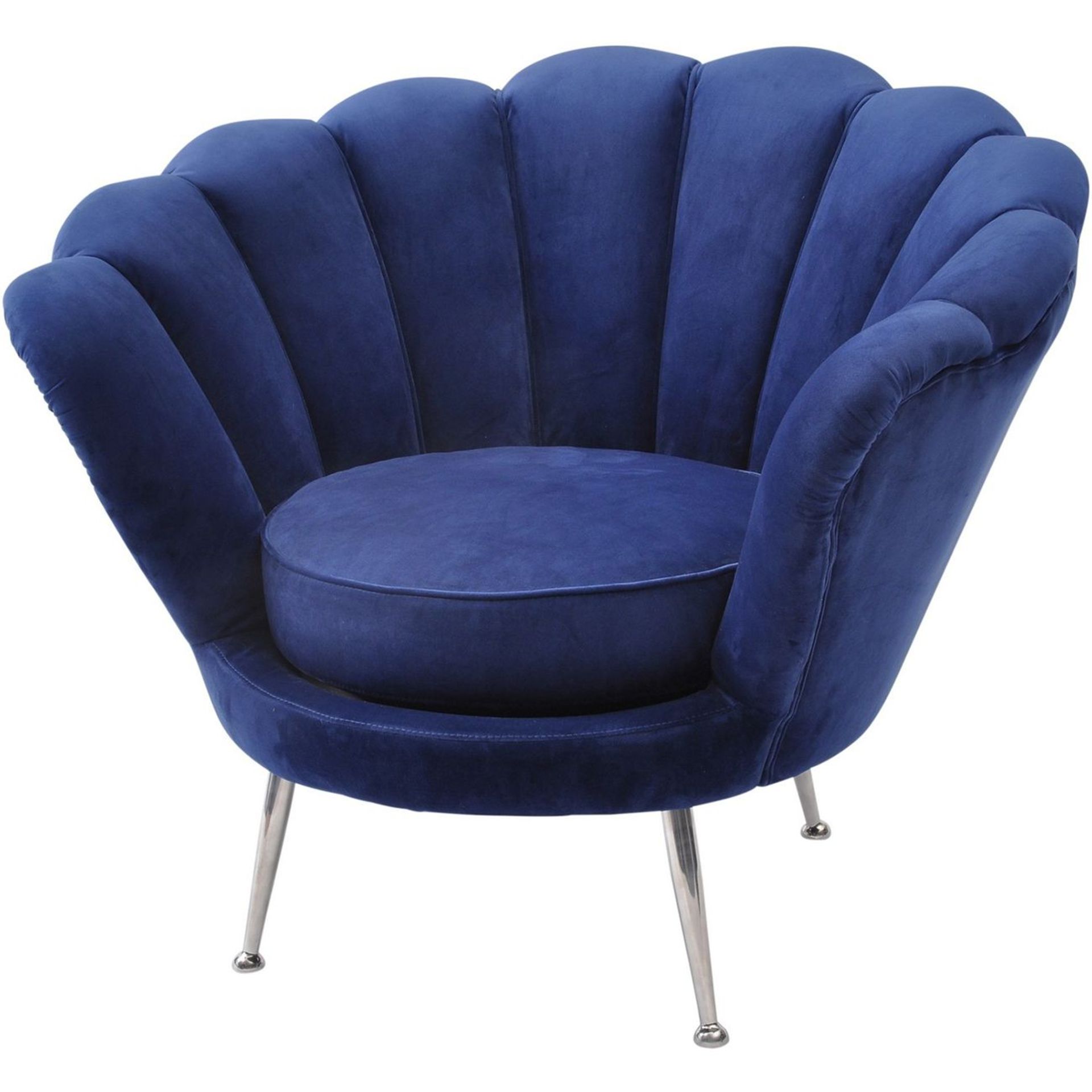 Navy Blue Velvet Shell Chair â€“ Halcyon Collection