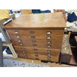 Oak Architects Plan Chest Of Eight Drawers. This Chest Has Been Used By Local Authority All