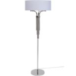 Langan Floor Lamp In Nickel With White Shade E14 40W