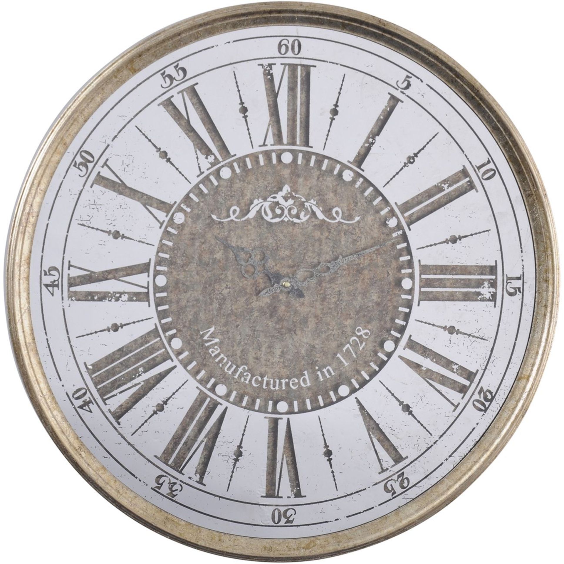 Vienna Antique Gold Round Mirrored Wall Clock