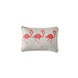 4 x Flamingo Geo Cushion Cotton Feather Filled Flamingo Print On A Gold Metallic Geometric