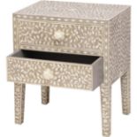 Petals Grey Bone Inlaid 2 Drawer Chest