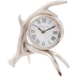 Antler Nickel Mantel Clock